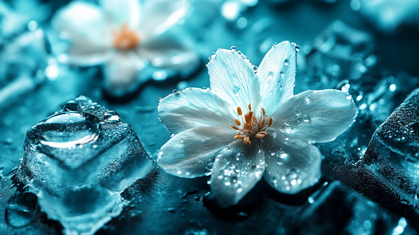 Blumen in Eis